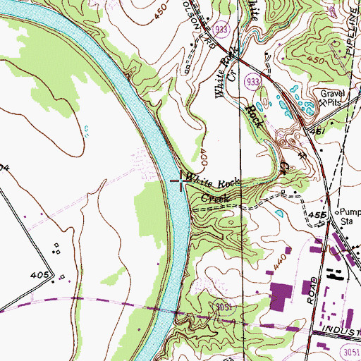 Topographic Map of White Rock Creek, TX