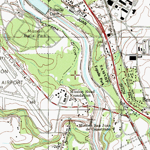 Topographic Map of Espada Park, TX