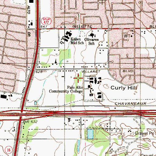 Topographic Map of Palo Alto College, TX