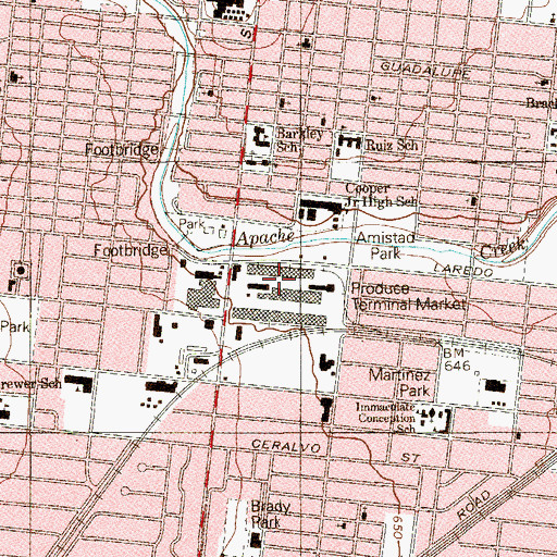 Topographic Map of Produce Terminal Market, TX
