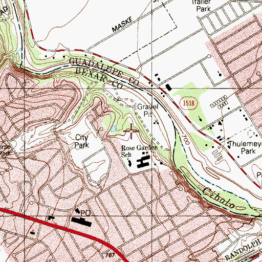 Topographic Map of Red Horse Park, TX
