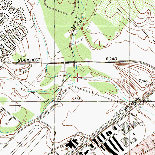 Topographic Map of Lorence Creek, TX