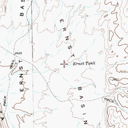Topographic Map of Ernst Tank, TX