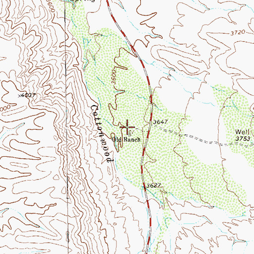 Topographic Map of Old Ranch, TX