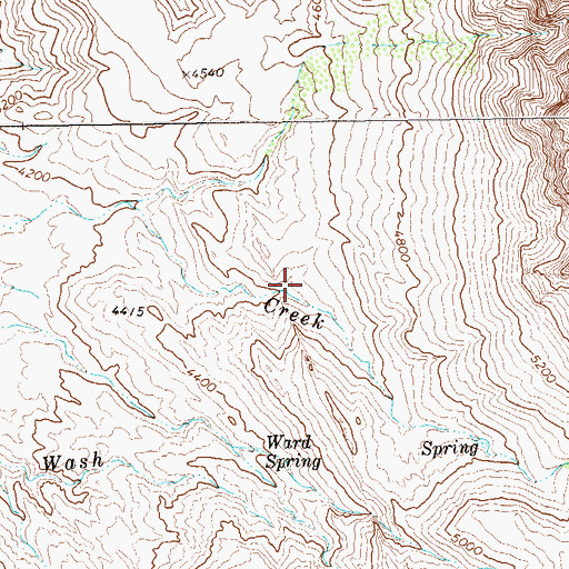 Topographic Map of Ward Spring, TX