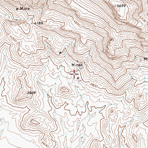 Topographic Map of Fernandes Mine, TX