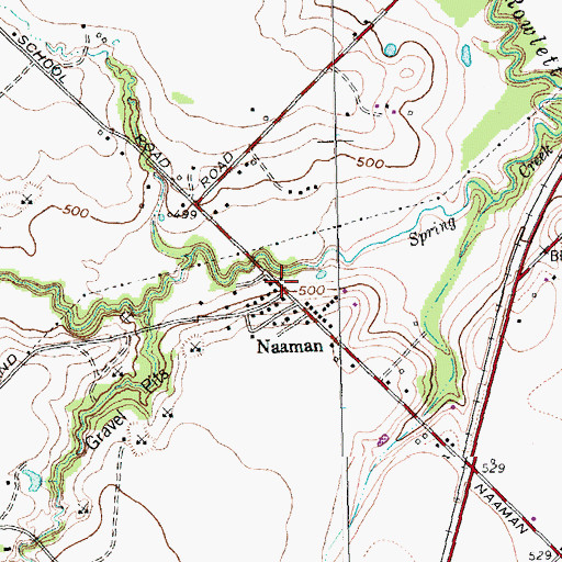 Topographic Map of Naaman, TX