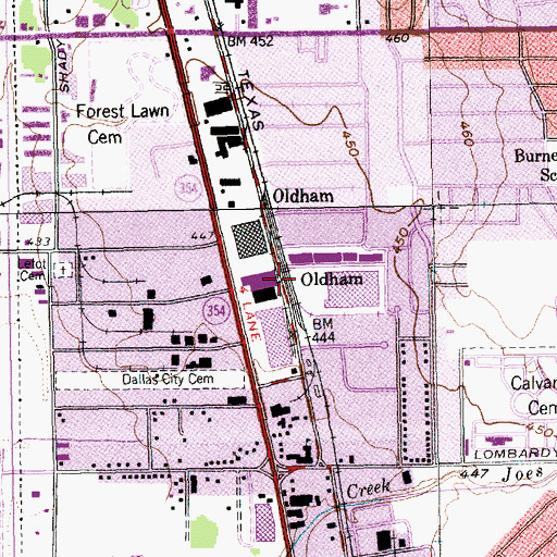 Topographic Map of Oldham, TX