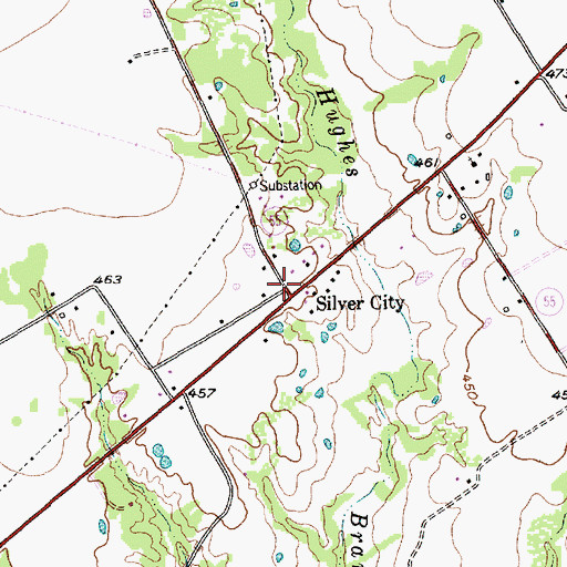 Topographic Map of Silver City, TX