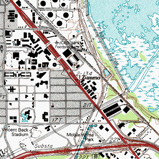 Topographic Map of Zummo, TX