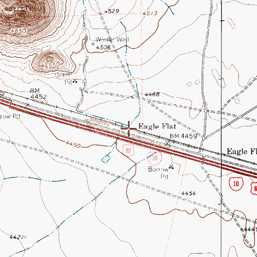Topographic Map of Eagle Flat, TX