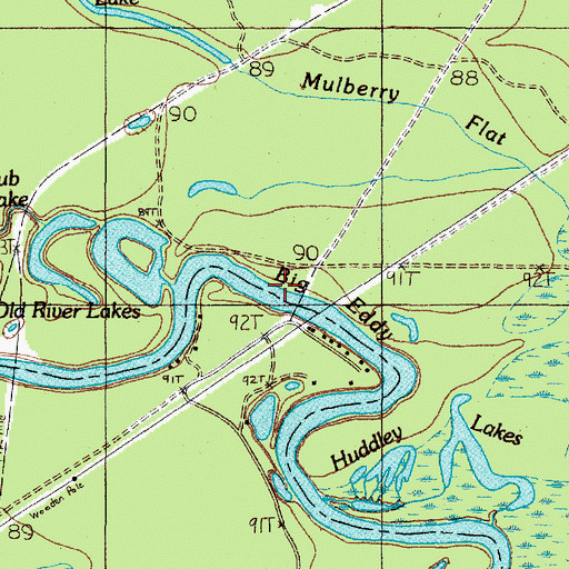 Topographic Map of Big Eddy, TX