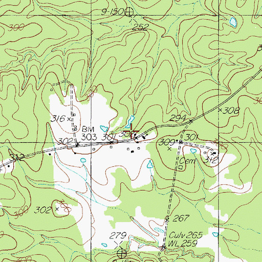 Topographic Map of Browns Chapel, TX