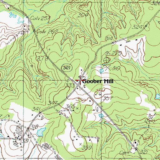 Topographic Map of Goober Hill, TX