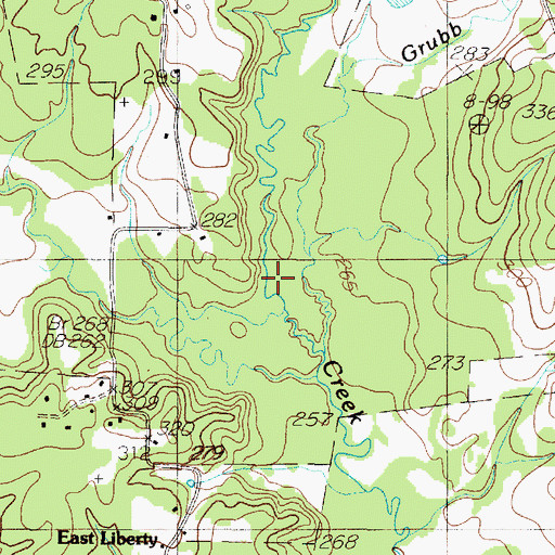 Topographic Map of Grubb Creek, TX
