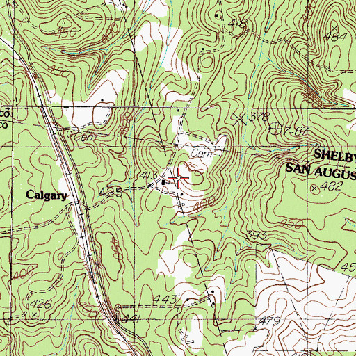 Topographic Map of Mount Horeb Church, TX