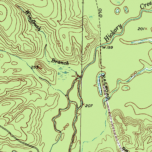 Topographic Map of Windbush Branch, TX
