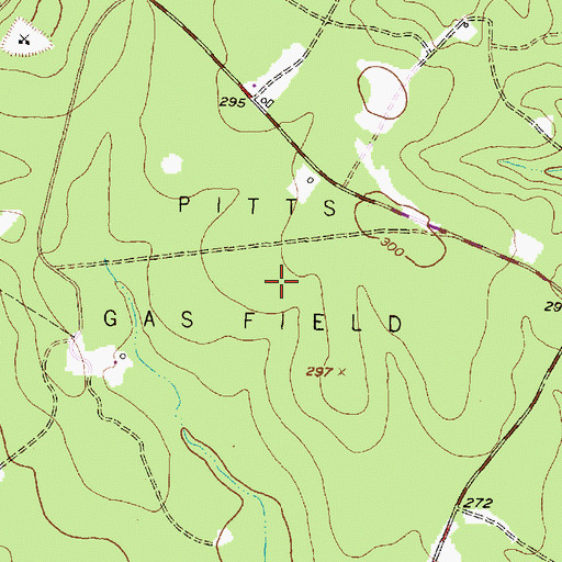 Topographic Map of Pitts Gas Field, TX