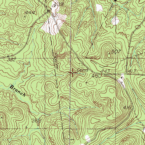 Topographic Map of Neuvine Cemetery, TX