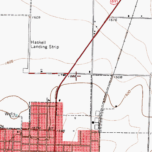Topographic Map of Haskell County, TX