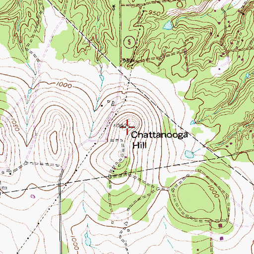 Topographic Map of Chattanooga Hill, TX
