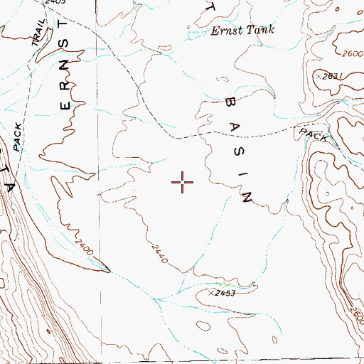 Topographic Map of Ernst Basin, TX