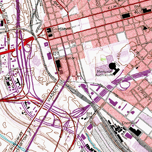 Topographic Map of Dallas CBD Vertiport, TX