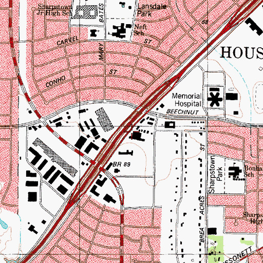 Topographic Map of Channel Two Heliport, TX