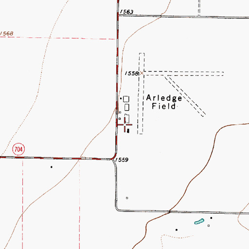 Topographic Map of Arledge Field, TX
