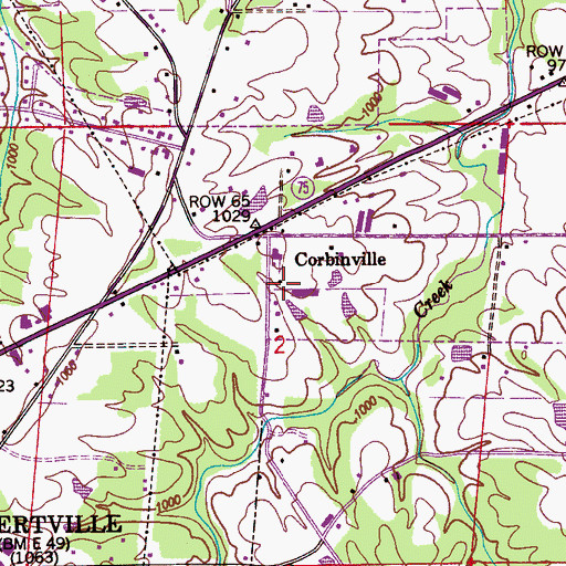 Topographic Map of Carbinville Church, AL