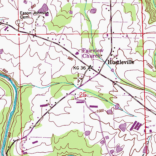 Topographic Map of Fairview Church (historical), AL