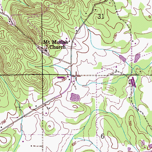 Topographic Map of Mid (historical), AL