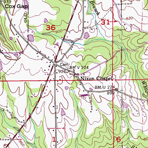 Topographic Map of Nixon Chapel Church, AL