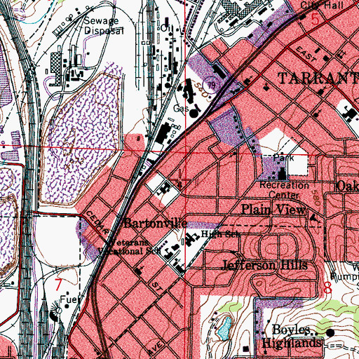 Topographic Map of Tarrant Church of the Nazarene, AL