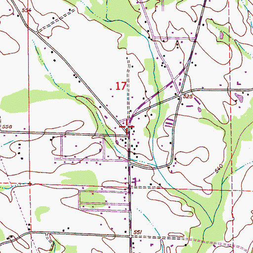 Topographic Map of Southside United Methodist Church, AL