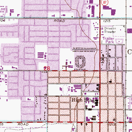 Topographic Map of Saint Mary - Basha Catholic School, AZ