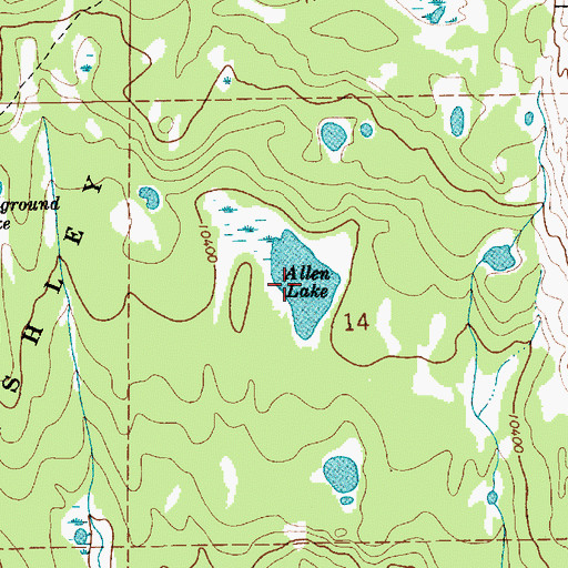 Topographic Map of Allen Lake, UT