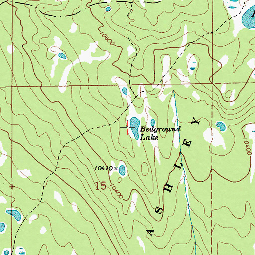 Topographic Map of Bedground Lake, UT