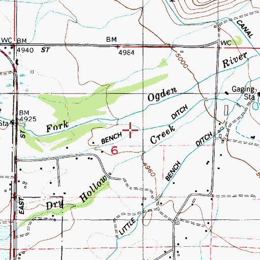 Topographic Map of Bench Ditch, UT
