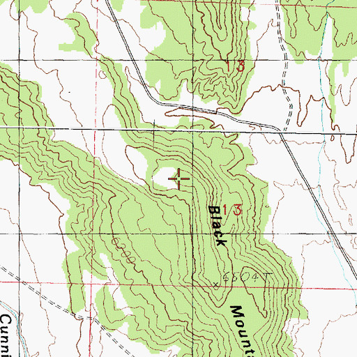 Topographic Map of Black Mountain, UT
