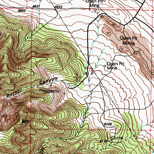Topographic Map of Burnt Canyon, UT