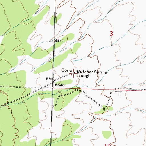 Topographic Map of Butcher Spring Trough, UT