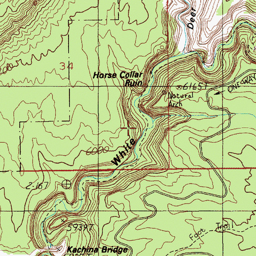 Topographic Map of Cathedral Rock, UT