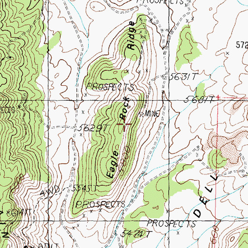 Topographic Map of Eagle Rock Ridge, UT