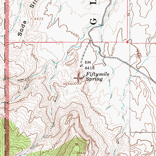 Topographic Map of Fiftymile Spring, UT