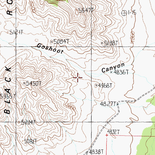 Topographic Map of Goshoot Canyon, UT