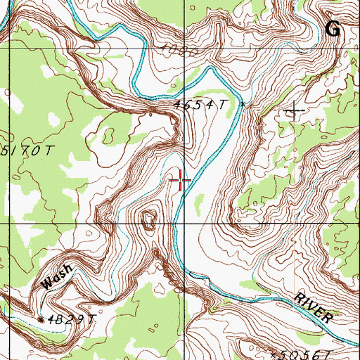 Topographic Map of Harris Wash, UT