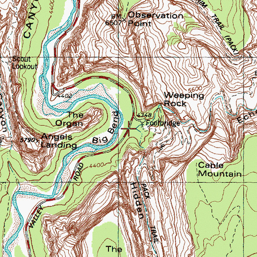 Topographic Map of Hidden Canyon, UT