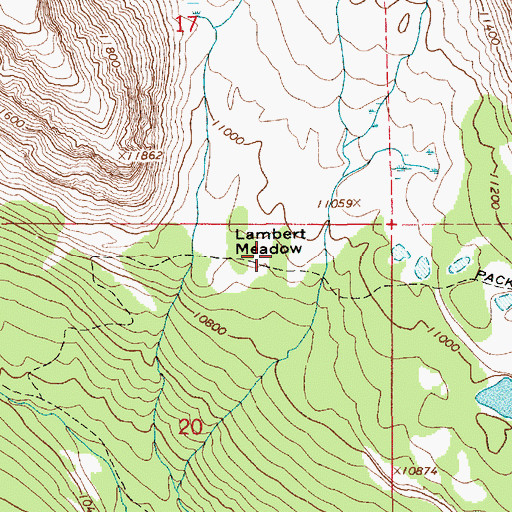 Topographic Map of Lambert Meadow, UT