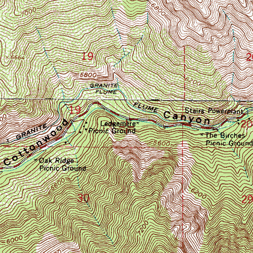Topographic Map of Ledgemere Picnic Ground, UT